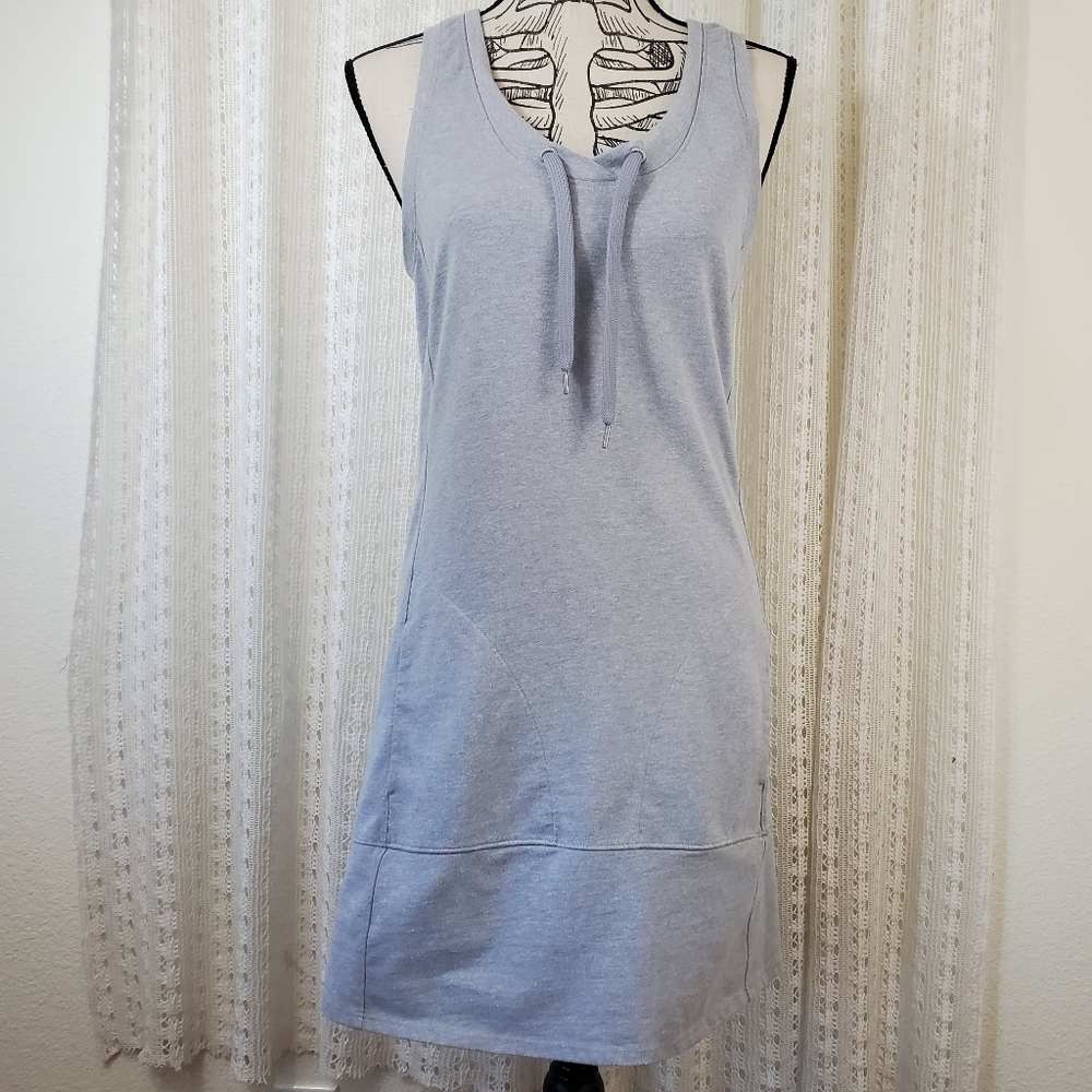 LUCY Daily Practice Casual Jersey Gray Dress with Pockets Size XS